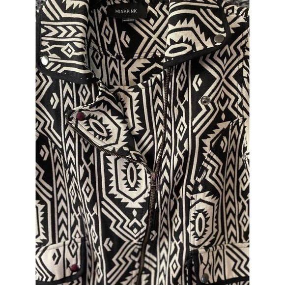 Mink Pink Pardon My Freedom Tribal Biker Jacket Size Small - Picture 11 of 12